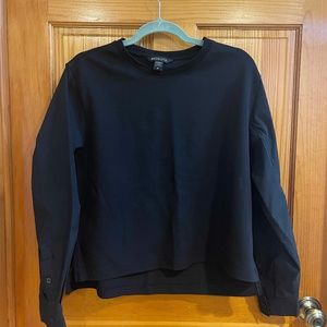 Athleta Harlow Long-Sleeve Hybrid Top Womens Medium Black